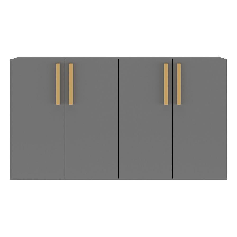 Aparador Buffet 4 Portas Viena V3604 Grafite/Natural Grafite/Natural - 2