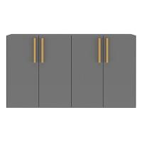 Aparador Buffet 4 Portas Viena V3604 Grafite/Natural Grafite/Natural - 2