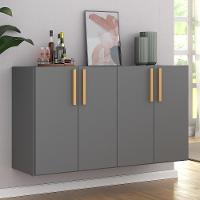 Aparador Buffet 4 Portas Suspenso Viena V3605 Grafite/Natural Grafite/Natural - 6