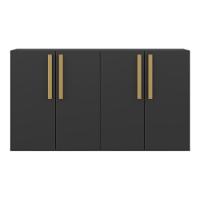 Aparador Buffet 4 Portas Viena V3604 Preto/Natural Preto/Natural - 3