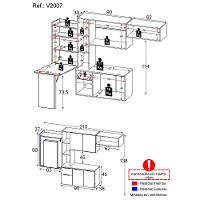 Armário De Cozinha Compacta Com Mesa Dobrável Sofia Multimóveis V2007 Branco/Preto Branco/Preto - 5