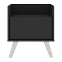 Gabinete Armário Banheiro 40 Cm Com Pés Retrô Multimóveis Mp5037 Preto/Branco - 2