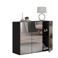 Sapateira 3 Portas Com Espelho Nina Preta - 6