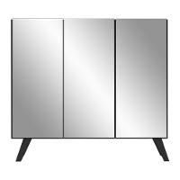 Sapateira Retrô Com Espelho 3 Portas Nina Multimóveis V6022 Preta Preto - 2