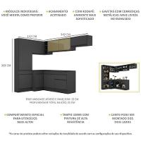 Armário De Cozinha Completa De Canto Com Rodapé Preto - 5