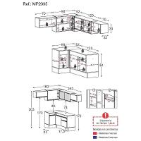Cozinha Completa De Canto Mp2095 Com Armário E Balcão Preta - 5