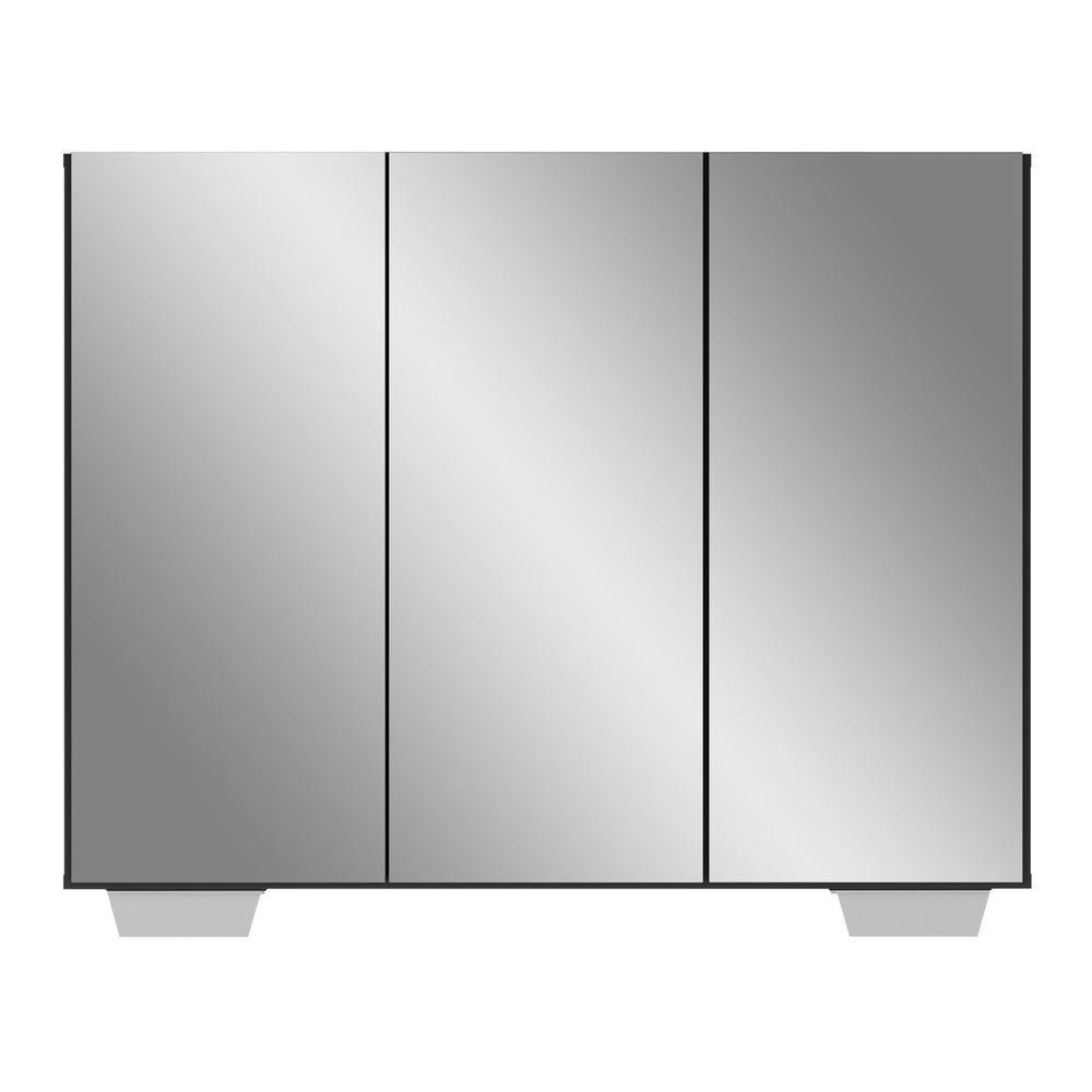 Sapateira Com Espelho 3 Portas Nina Mp6023 Preta Branca - 3