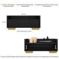 Mesa De Cabeceira 80Cm Multimóveis V4001 Preta/Natural Preto/Natural - 6