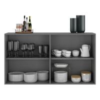 Aparador Buffet 4 Portas Suspenso Viena V3605 Grafite/Preto Grafite/Preto - 3