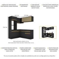 Cozinha Completa De Canto Mp2098 Com Armário E Balcão Preta - 6