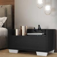 Mesa De Cabeceira 60Cm Multimóveis V3628 Preta/Branca Preto/Branco - 7