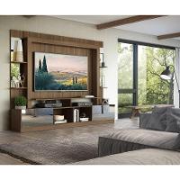 Estante Com Suporte Tv 65" E Espelho Oslo Multimóveis V3381 Madeirada/Branca Madeirado/Branco - 2