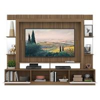 Estante Com Suporte Tv 65" E Espelho Oslo Multimóveis V3381 Madeirada/Branca Madeirado/Branco