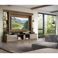 Estante Com Suporte Tv 65" Prateleiras C/ Espelho Oslo Multimóveis V3385 Madeirada/Lacca Fumê - 2