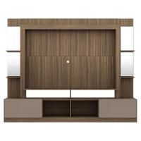 Estante Com Suporte Tv 65" Prateleiras C/ Espelho Oslo Multimóveis V3385 Madeirada/Lacca Fumê - 3