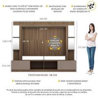 Estante Com Suporte Tv 65" Prateleiras C/ Espelho Oslo Multimóveis V3385 Madeirada/Lacca Fumê - 6