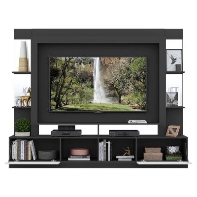Rack Estante Suporte Tv 65´´ Espelho Preto/Branco
