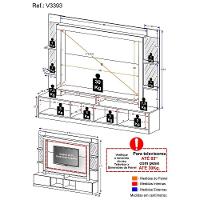 Estante Tv 65" Prateleiras C/ Espelho Oslo Multimóveis V3393 Madeirada/Branca Madeirado/Branco - 5
