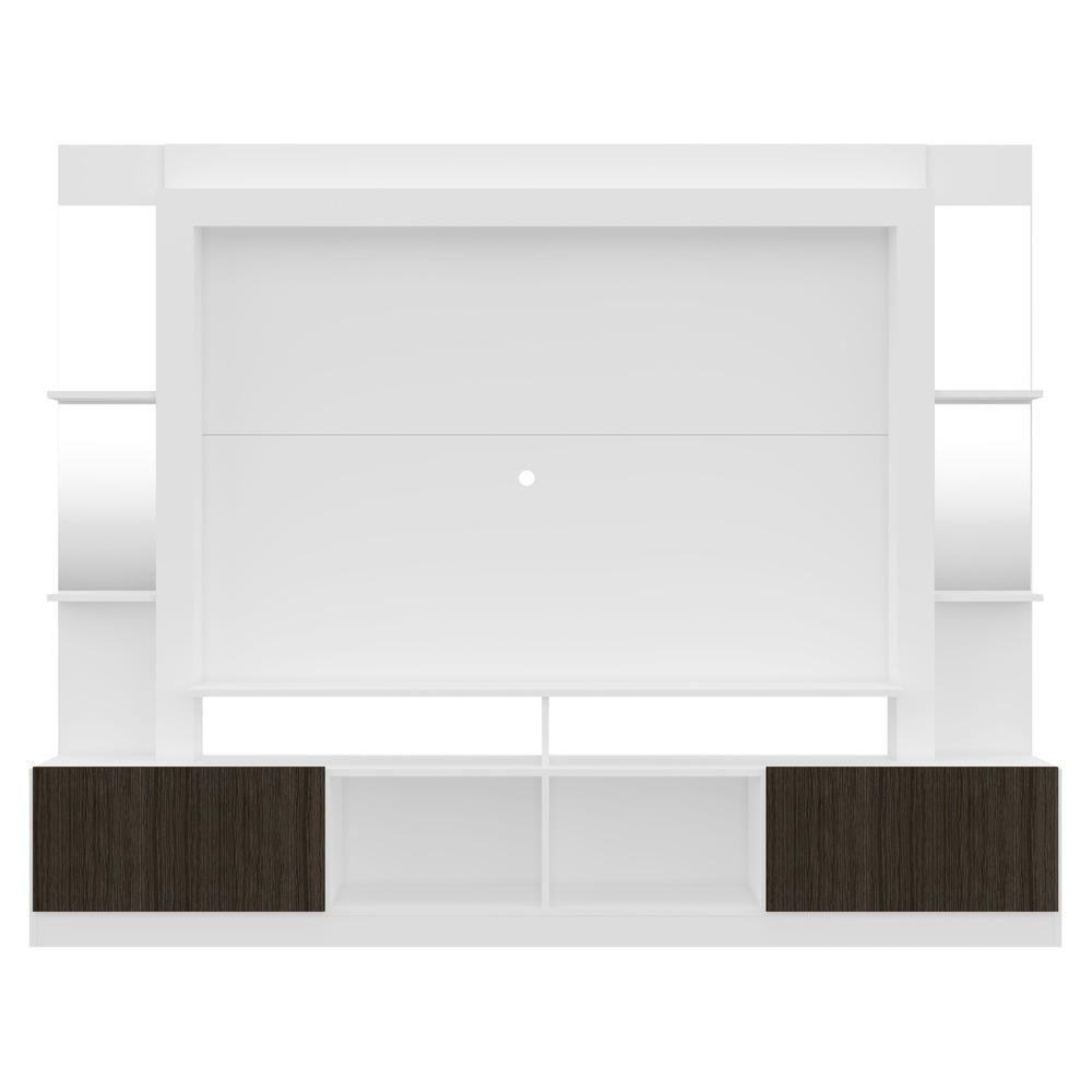 Estante Com Suporte Tv 65" Prateleiras C/ Espelho Oslo Multimóveis V3385 Branca/Tenerife - 7
