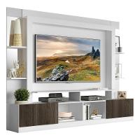 Estante Com Suporte Tv 65" Prateleiras C/ Espelho Oslo Multimóveis V3385 Branca/Tenerife - 1