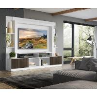 Estante Com Suporte Tv 65" Prateleiras C/ Espelho Oslo Multimóveis V3385 Branca/Tenerife - 6