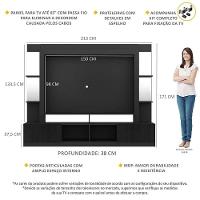 Rack C/ Painel Suporte Tv 65´´ C/ Espelho Preto - 5