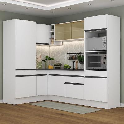 Armário De Cozinha Completa De Canto Branco/preto