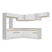 Cozinha Completa De Canto Mp2083 Com Armário E Balcão Branca - 3