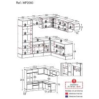 Cozinha Completa De Canto Mp2083 Com Armário E Balcão Branca - 5