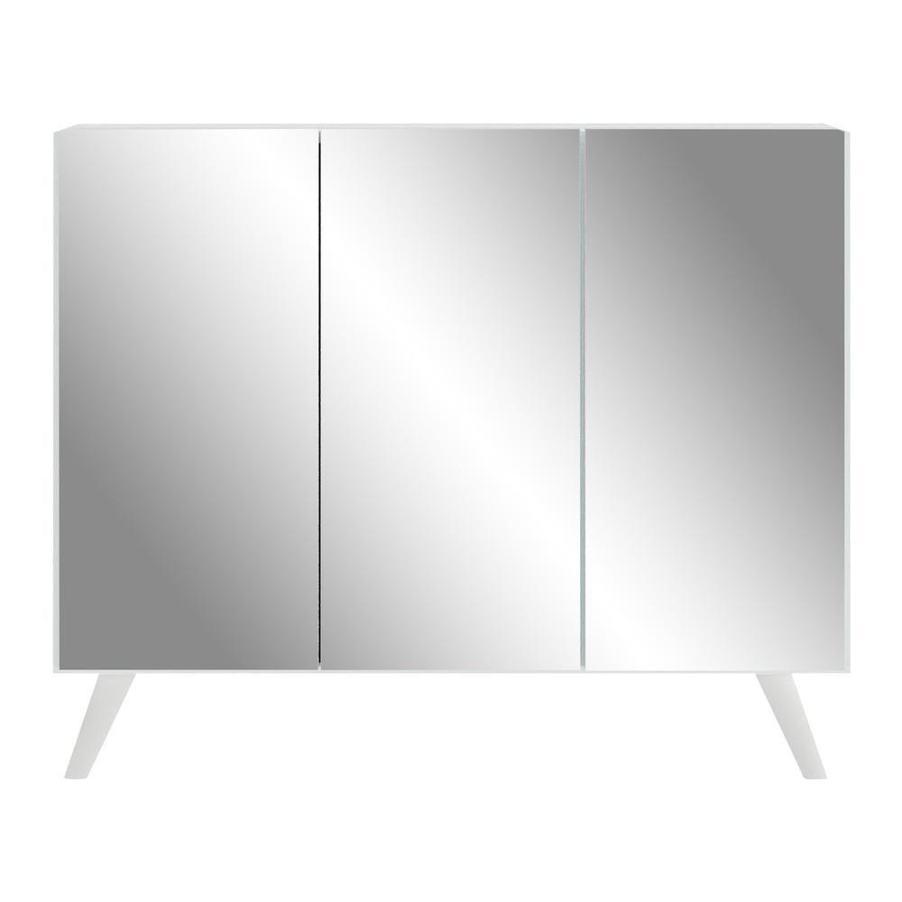 Aparador 3 Portas Com Espelho Retrô Mp1013 Branco - 6