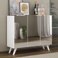 Aparador 3 Portas Com Espelho Retrô Mp1013 Branco - 1