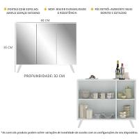 Aparador 3 Portas Com Espelho Retrô Mp1013 Branco - 3