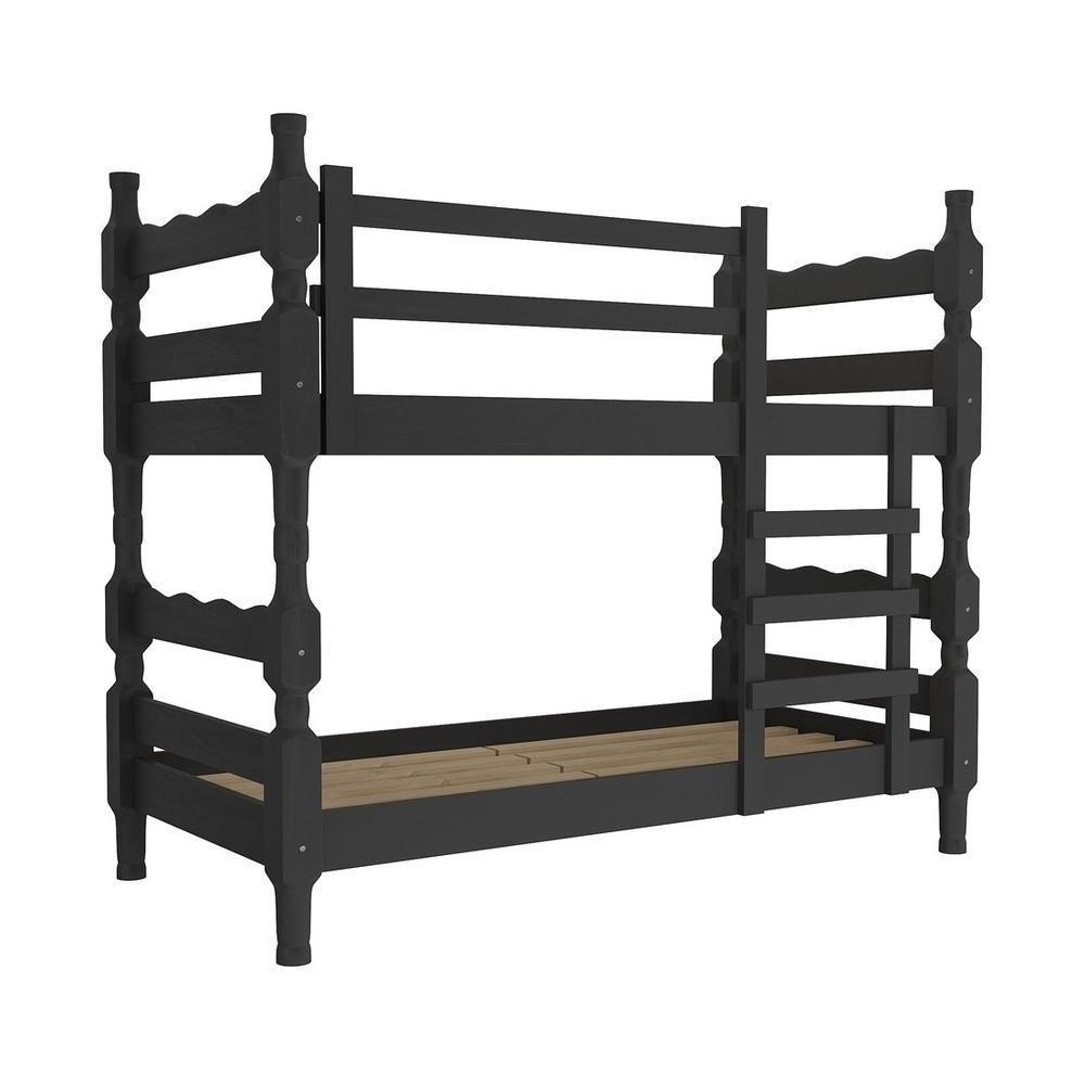 Beliche Madeira Maciça - Vira 2 Camas - Com Colchões Inclusos Porto Multimóveis Vcr4159 Preto Preto - 4