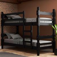 Beliche Madeira Maciça - Vira 2 Camas - Com Colchões Inclusos Porto Multimóveis Vcr4159 Preto Preto - 2