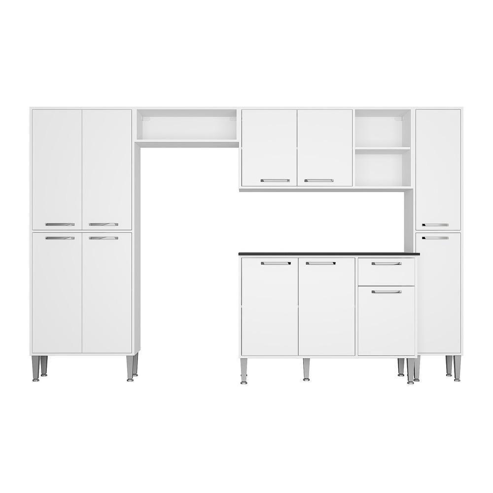 Cozinha Compacta Com Armário E Balcão Xangai Classic Multimóveis Branca Branco - 4
