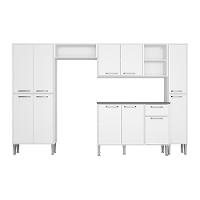 Cozinha Compacta Com Armário E Balcão Xangai Classic Multimóveis Branca Branco