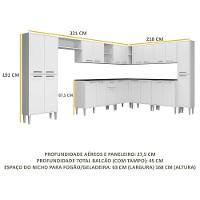 Cozinha Completa Xangai Pop Fg3152 Com Armário E Balcão Branca - 1