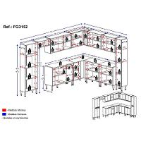 Cozinha Completa Xangai Pop Fg3152 Com Armário E Balcão Branca - 9