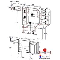 Armário De Cozinha Compacta Com Mesa Dobrável Sofia Multimóveis V2009 Branco/Preto Branco/Preto - 5