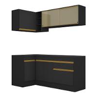 Cozinha Compacta De Canto Com Armário E Balcão Preta - 3