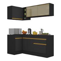 Cozinha Compacta De Canto Com Armário E Balcão Preta - 6