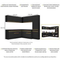 Cozinha Completa De Canto Mp2102 Com Armário E Balcão Preta - 6