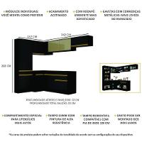 Cozinha Completa De Canto Mp2087 Com Armário E Balcão Preta - 6