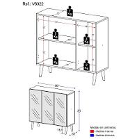 Sapateira Retrô Com Espelho 3 Portas Nina Multimóveis V6022 Branca Branco