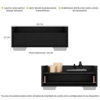 Mesa De Cabeceira 80Cm Multimóveis V4001 Preta/Branca Preto/Branco - 6