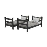 Beliche Madeira Maciça - Vira 2 Camas - Com Colchões Inclusos Dubai Multimóveis Vcr4158 Preto Preto - 3