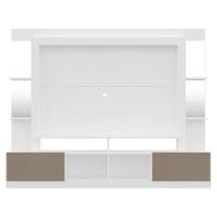 Estante Com Suporte Tv 65" Prateleiras C/ Espelho Oslo Multimóveis V3385 Branco/Lacca Fumê - 3