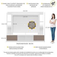 Estante Com Suporte Tv 65" Prateleiras C/ Espelho Oslo Multimóveis V3385 Branco/Lacca Fumê - 6