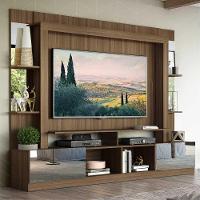 Estante Com Suporte Tv 65" E Espelho Oslo Multimóveis V3381 Madeirada/Lacca Fumê - 7