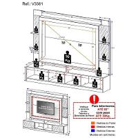 Estante Com Suporte Tv 65" E Espelho Oslo Multimóveis V3381 Branca Branco - 5